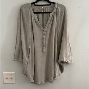 Free people sage oversized poncho style blouse M
